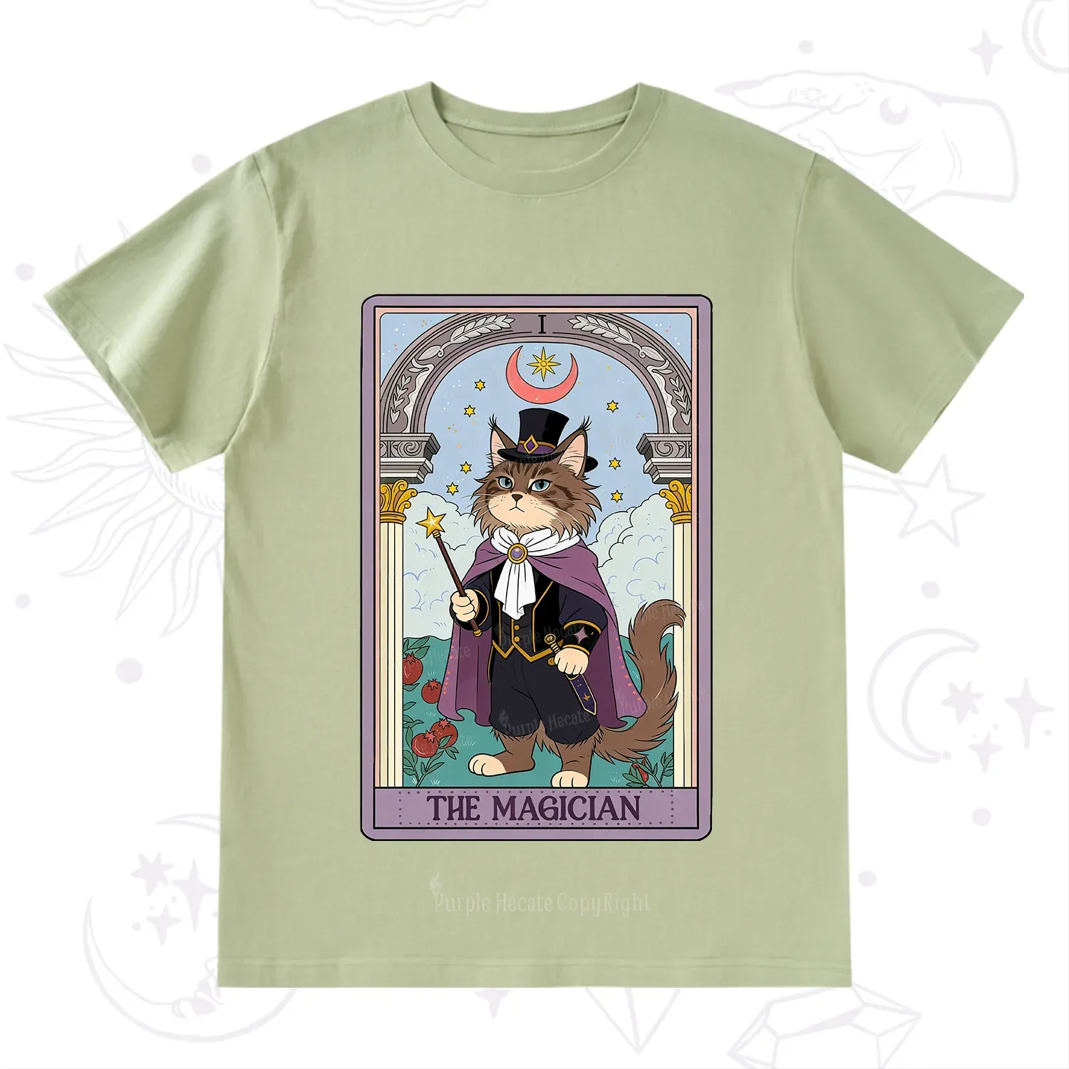 Purplehecate The Magician Cat Tarot T-Shirt