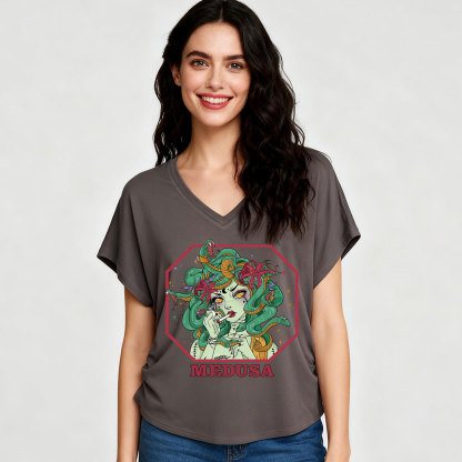 Purplehecate The Greek Goddess Medusa V-Neck T-Shirt