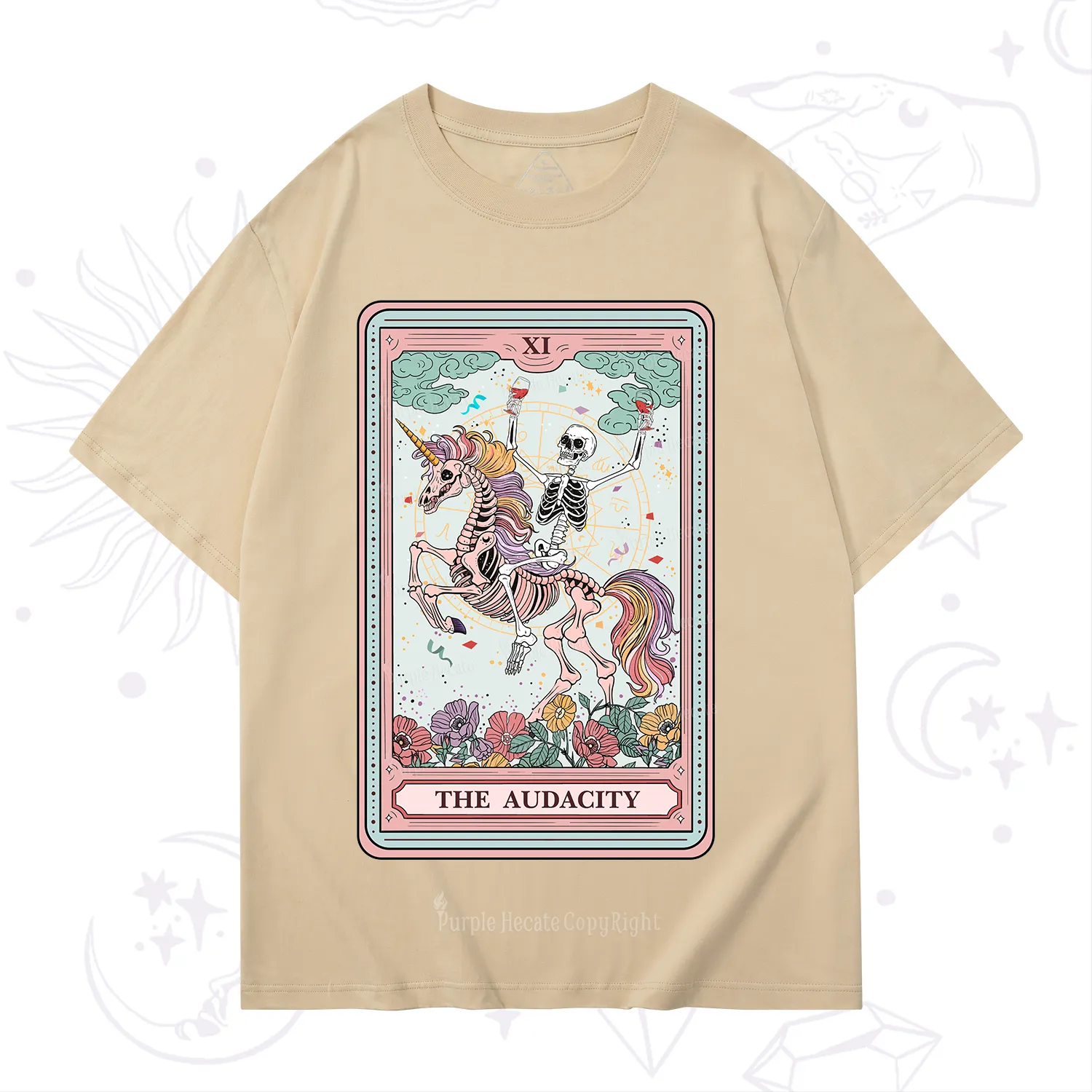 Purplehecate The Funny Skeleton Audacity Tarot T-Shirt