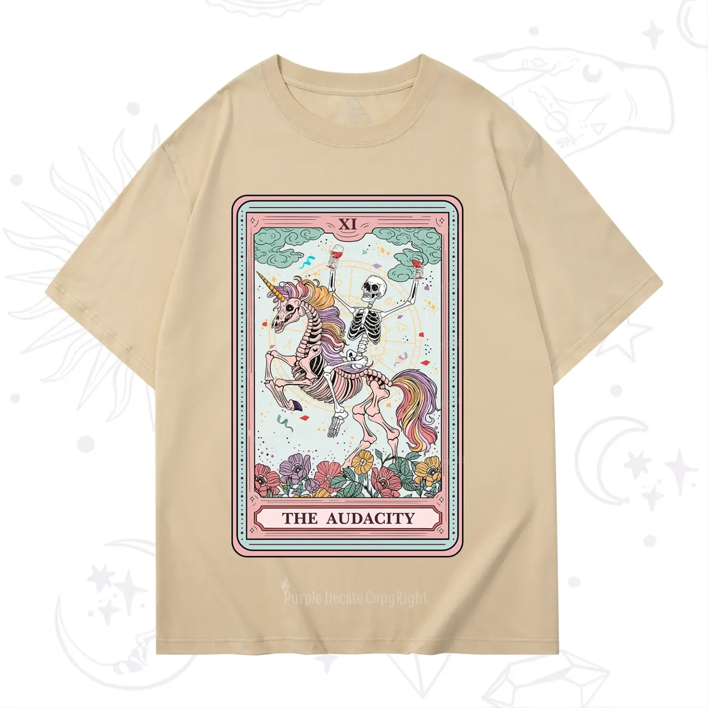 Purplehecate The Funny Skeleton Audacity Tarot T-Shirt