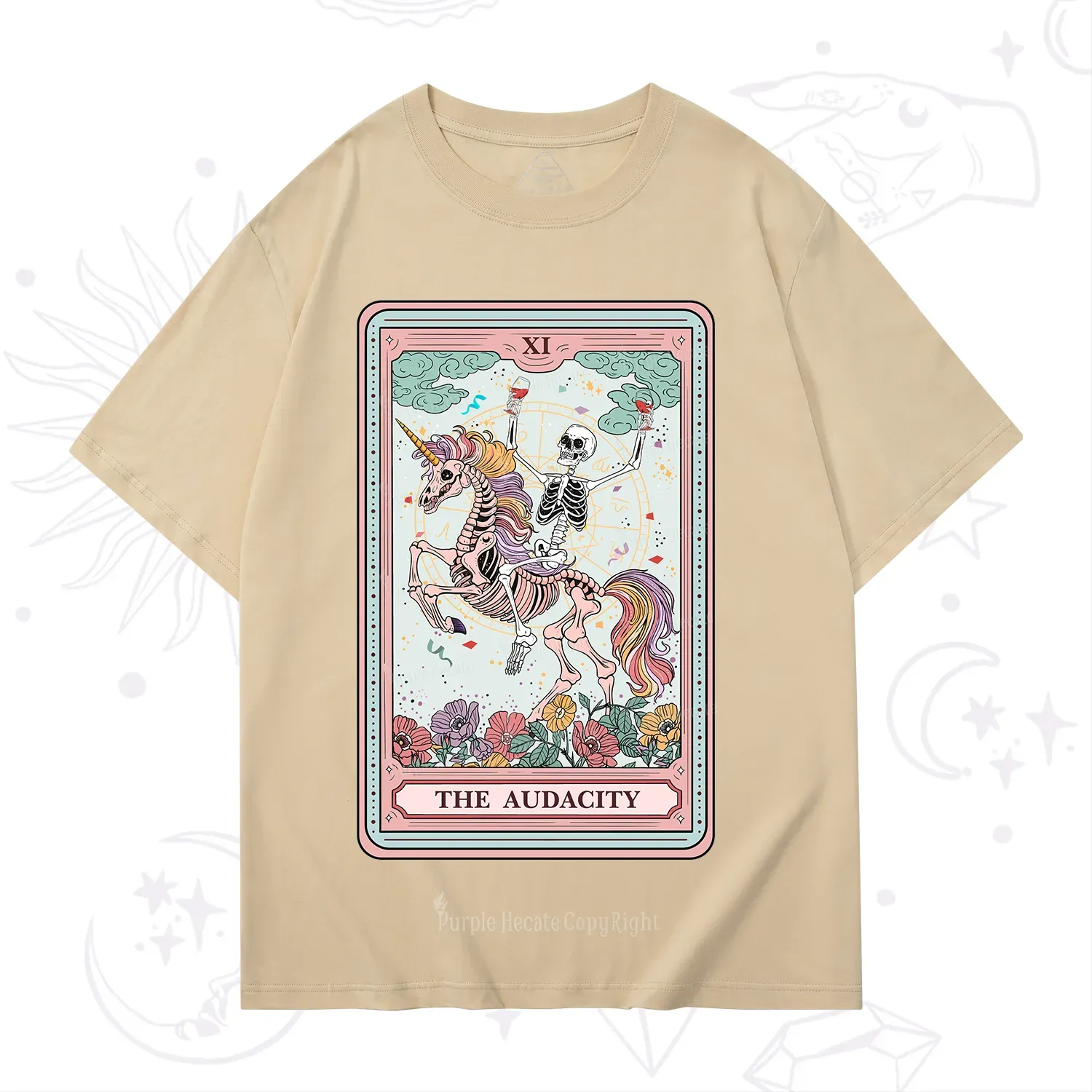 Purplehecate The Funny Skeleton Audacity Tarot T-Shirt
