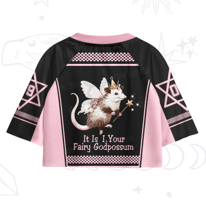 Purplehecate It Is I Your Fairy Godpossum Crop Jersey Top