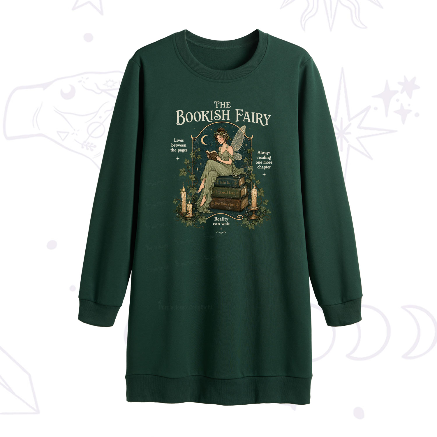 Purplehecate The Bookish Fairy Sweatshirt Dress