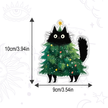 Purplehecate Black Cats Christmas Tree Christmas Magnet