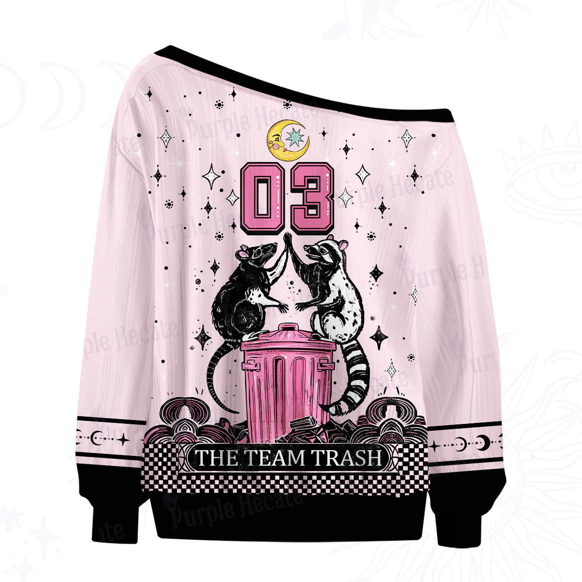 Purplehecate Team Trash No.03 Off The Shoulder Graphic Jersey