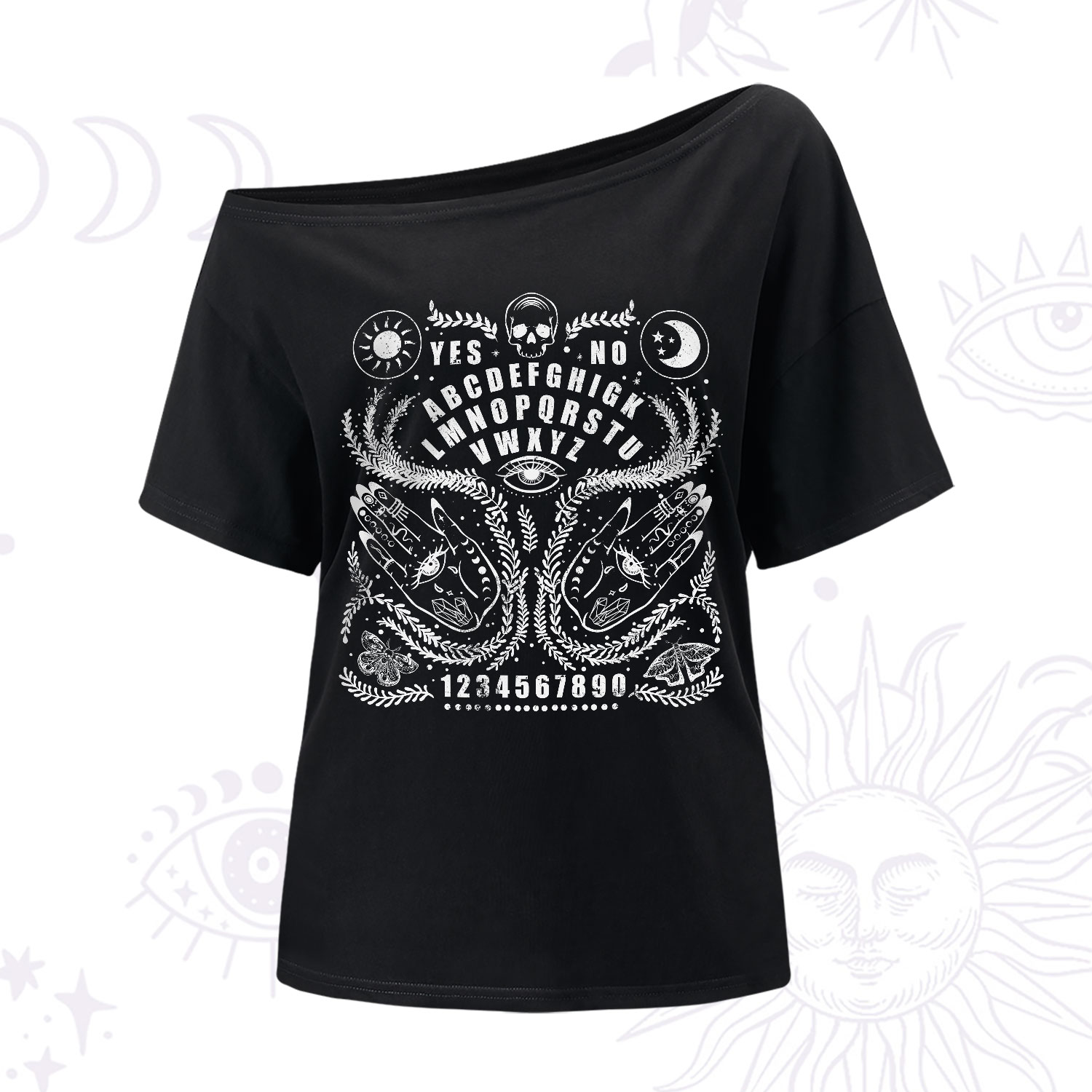 Purplehecate Ouija Spirit Board One-Shoulder T-Shirt