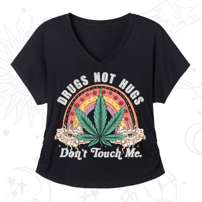 Purplehecate Drugs Not Hugs V-Neck T-Shirt