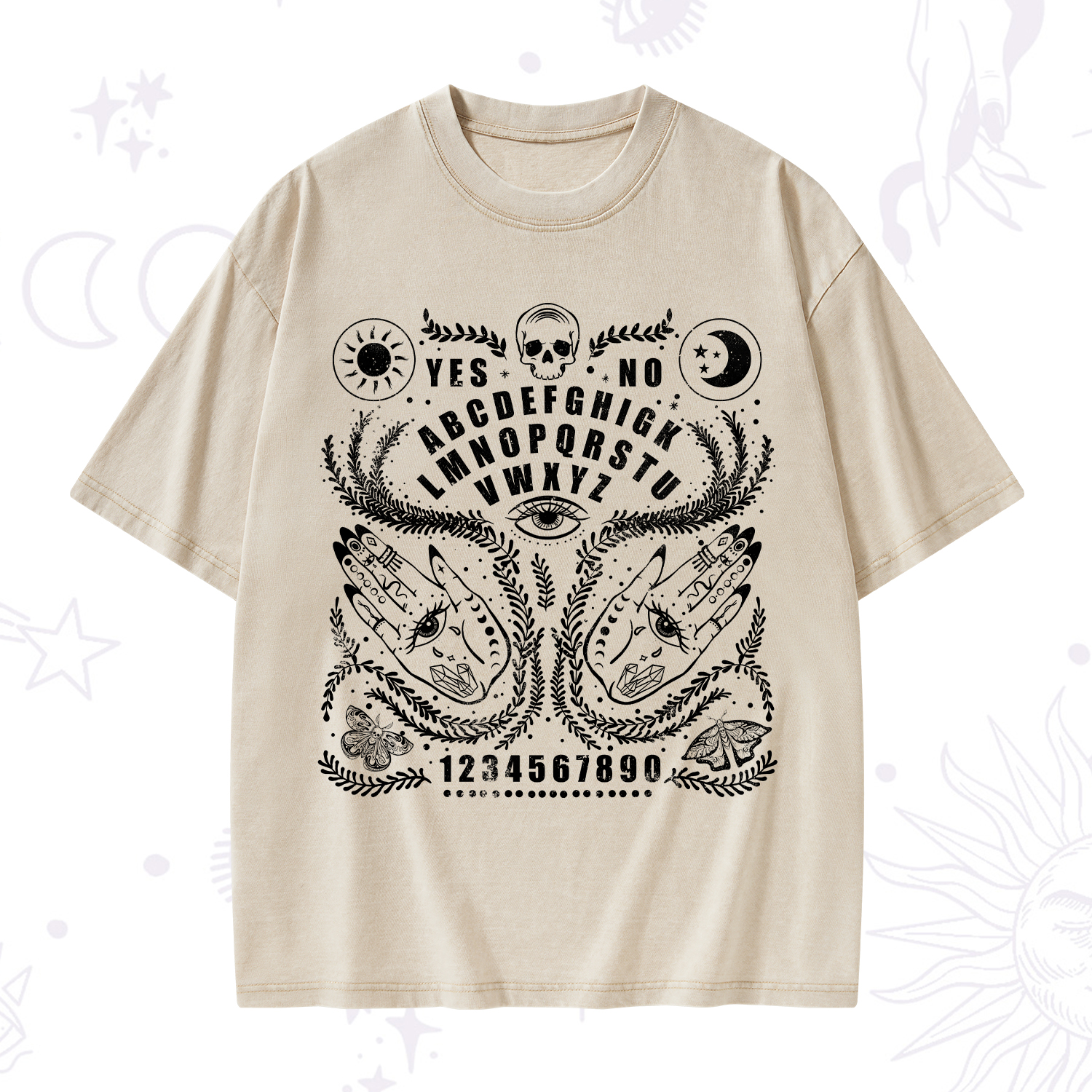 Purplehecate Ouija Spirit Board Washed T-Shirt
