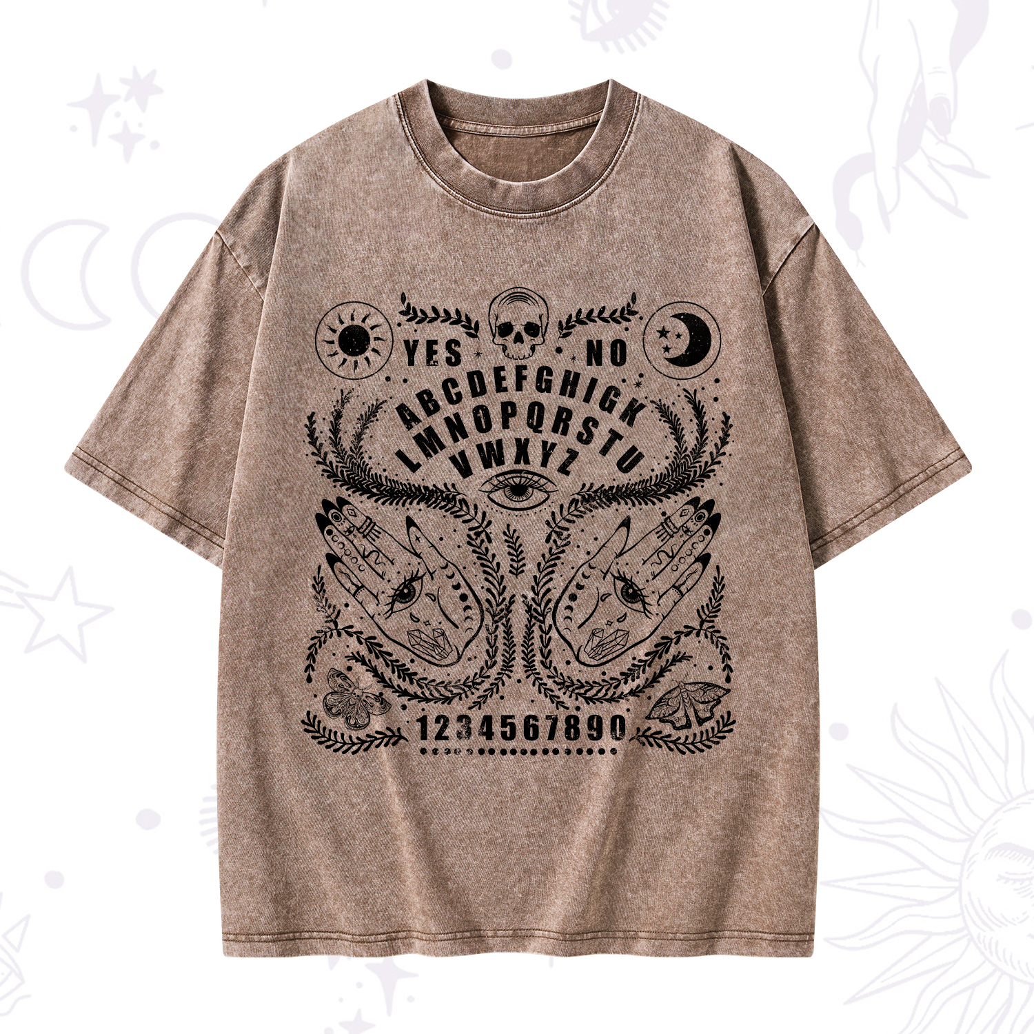 Purplehecate Ouija Spirit Board Washed T-Shirt