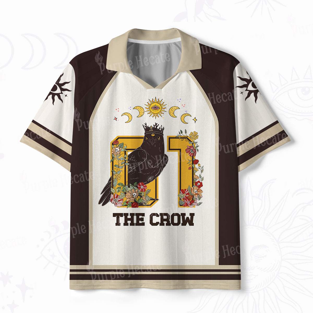 Purplehecate The Crow Polo Collar Unisex Jersey