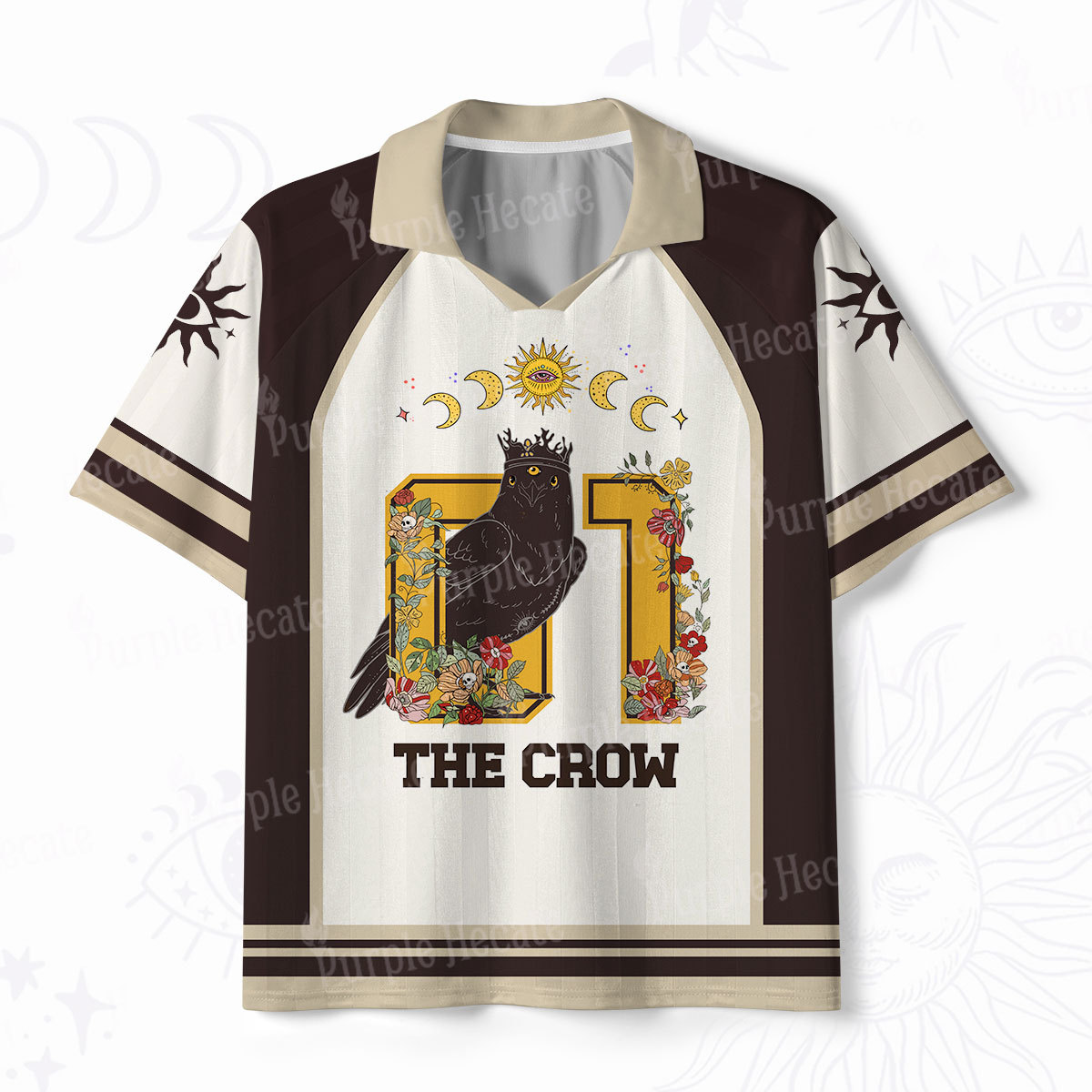 Purplehecate The Crow Polo Collar Unisex Jersey