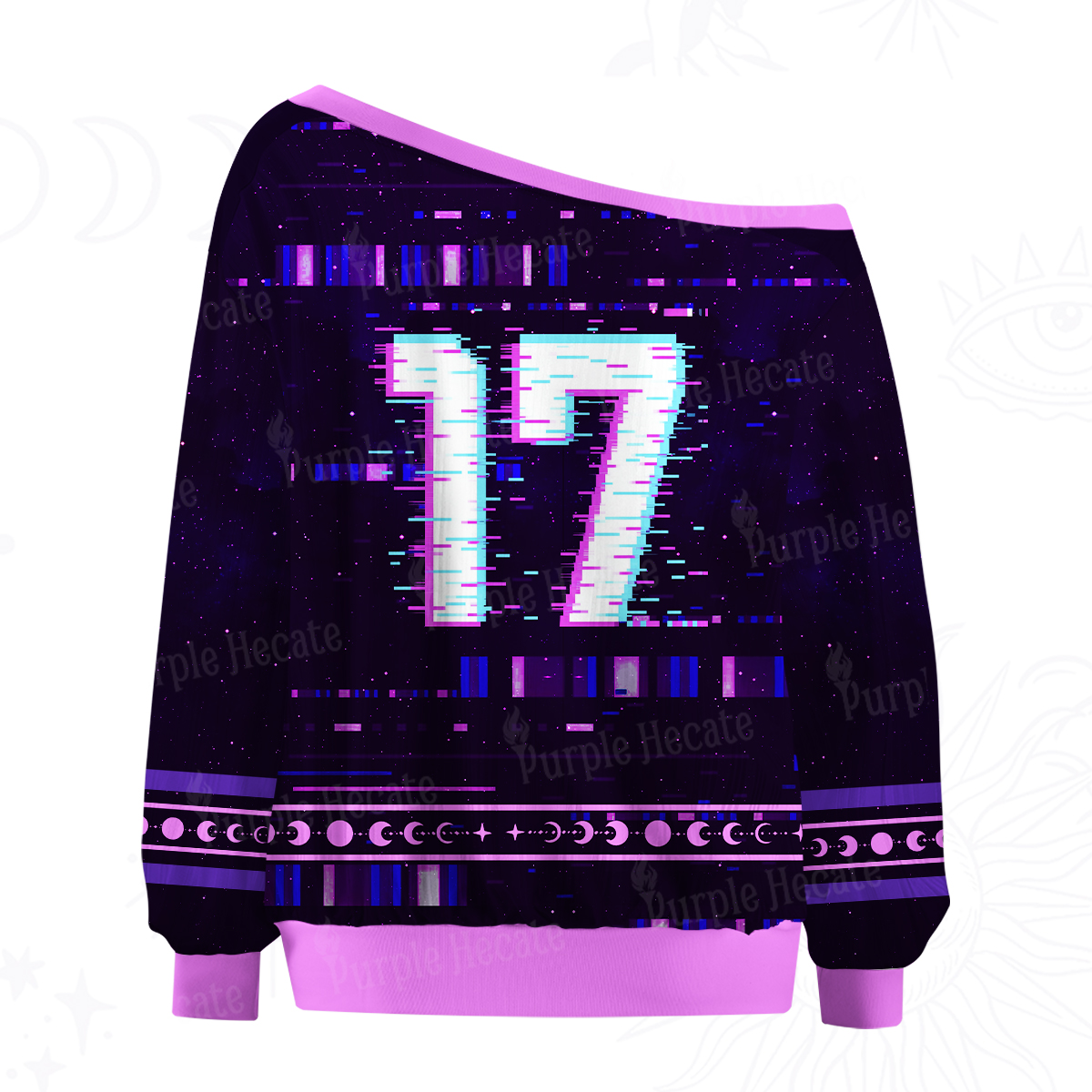 Purplehecate Neon Punk Raccoon Off The Shoulder Graphic Jersey