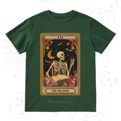 Purplehecate The Reader Tarot Skeleton T-Shirt