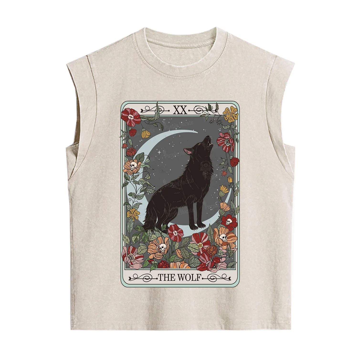 Purplehecate The Wolf Tarot Vintage Washed Tank