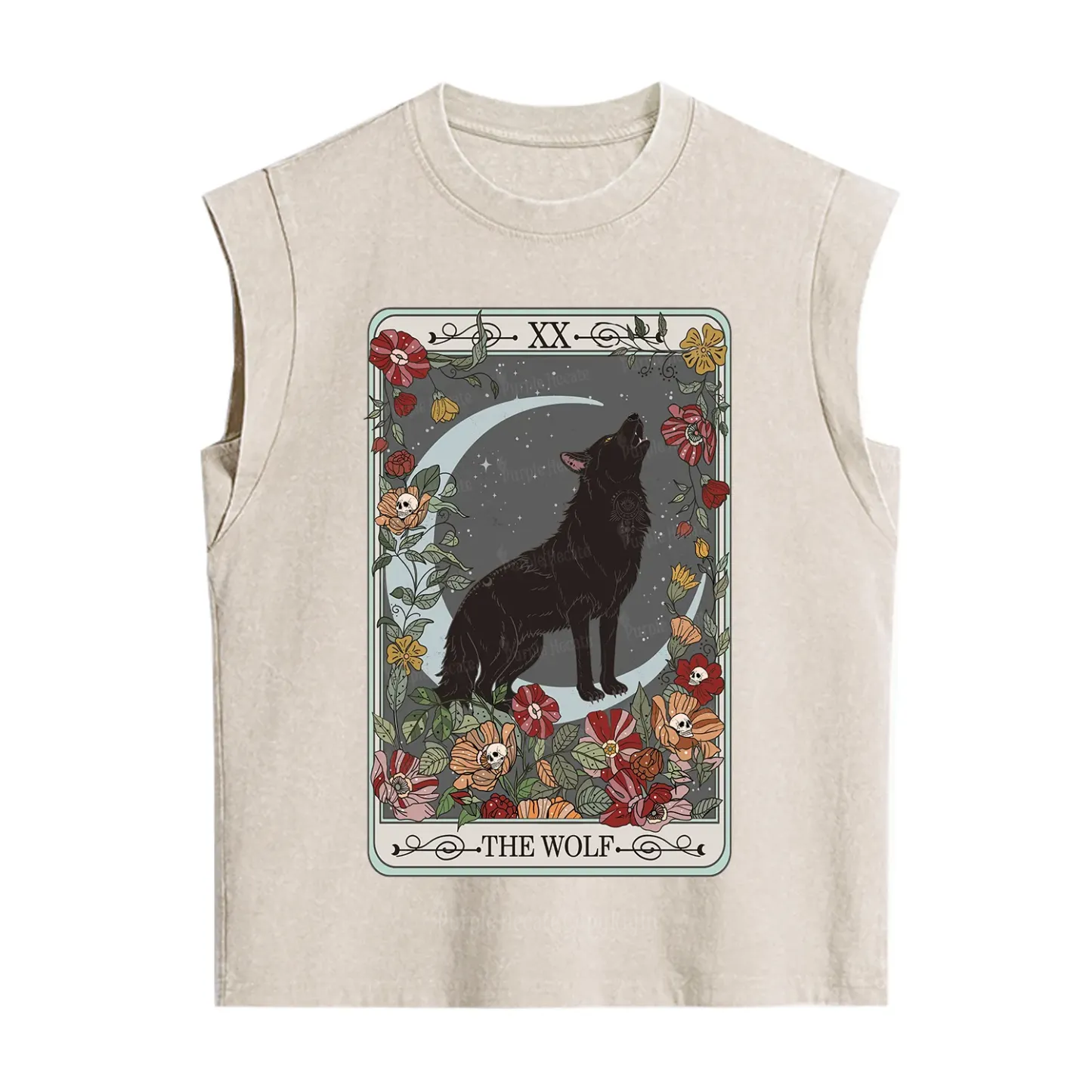 Purplehecate The Wolf Tarot Vintage Washed Tank