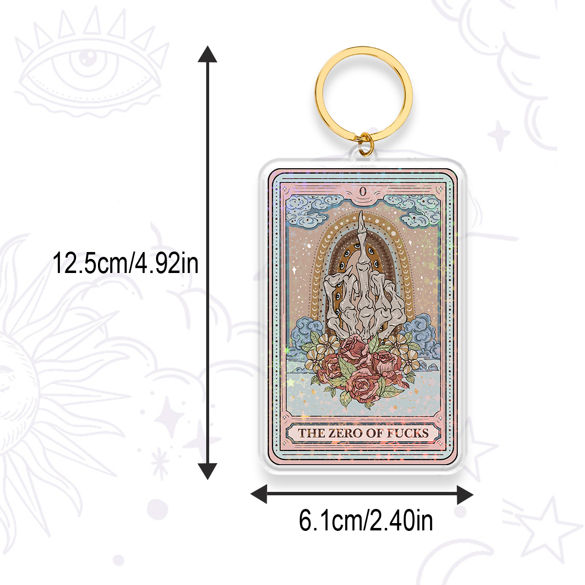 Purplehecate The Zero Of Fucks Tarot Keychain
