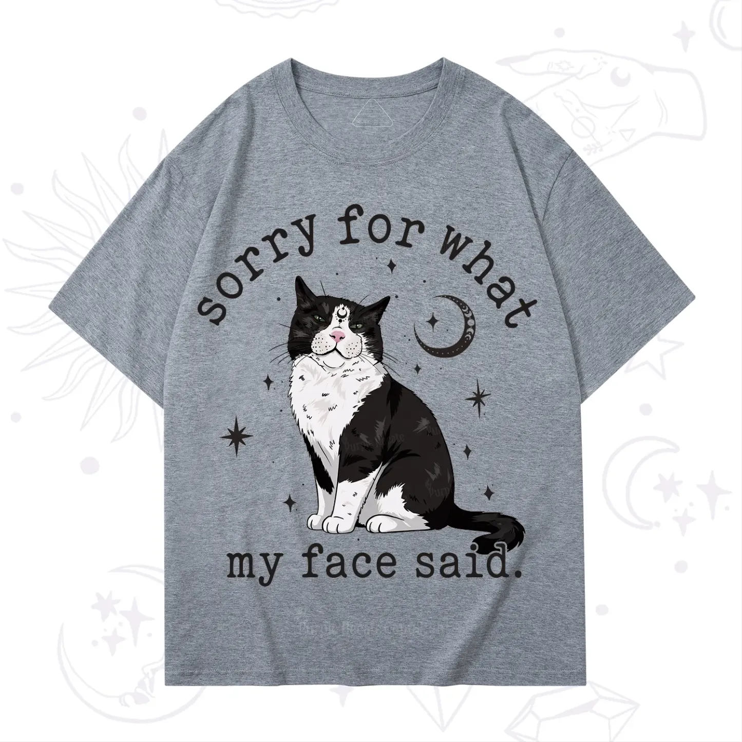 Purplehecate Sorry For What My Face Said Cat T-Shirt
