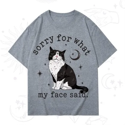 Purplehecate Sorry For What My Face Said Cat T-Shirt