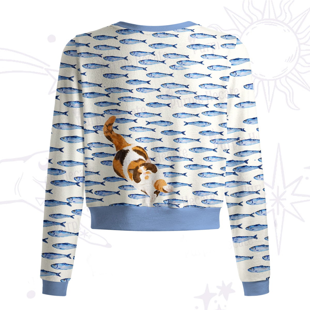 Purplehecate Cat Chasing Fish Knit Cardigan