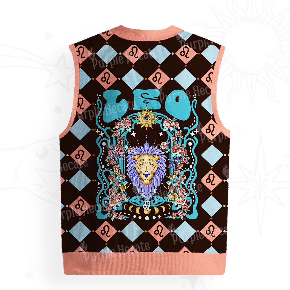 Purplehecate Leo Spirit Zodiac Ugly Sweater Vest