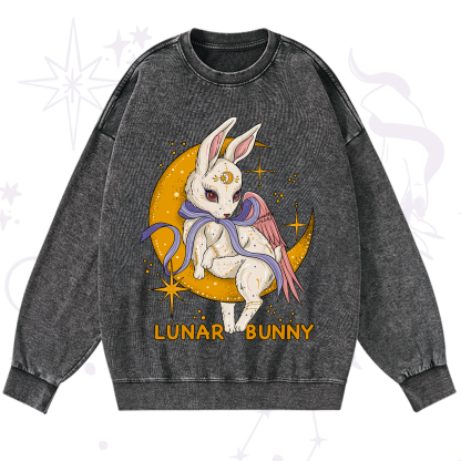 Purplehecate Lunar Bunny Easter Washed Sweatshirt