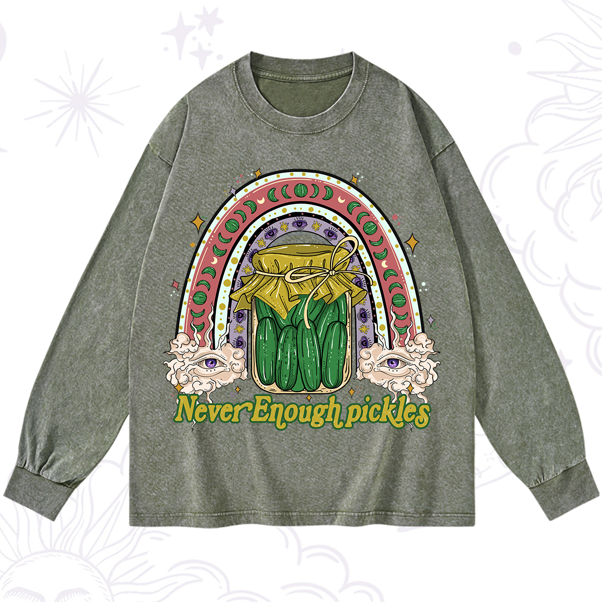 Purplehecate Never Enough Pickles Washed Long Sleeve Shirt
