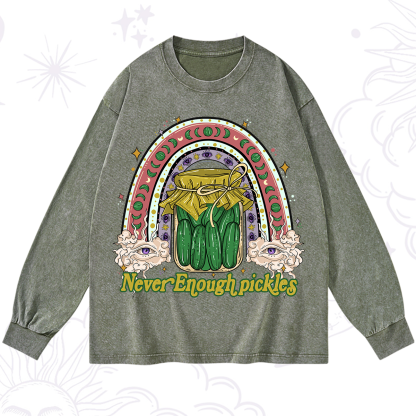 Purplehecate Never Enough Pickles Washed Long Sleeve Shirt