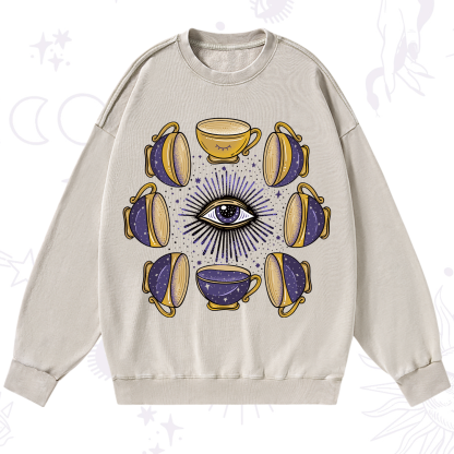 Purplehecate Moon Phase Coffee Lover Washed Sweatshirt