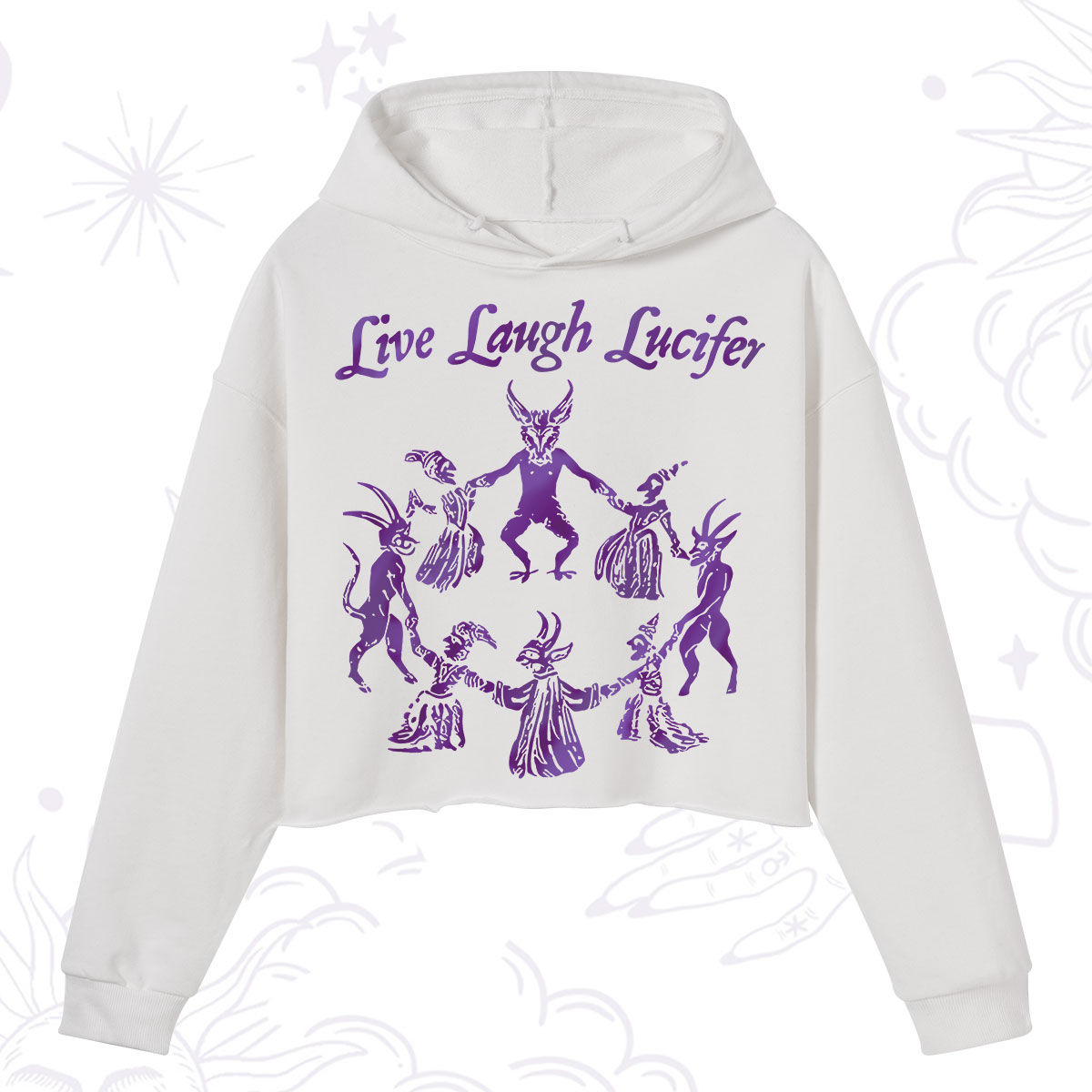 Purplehecate Live Laugh Lucifer Satanic Crop Hoodie