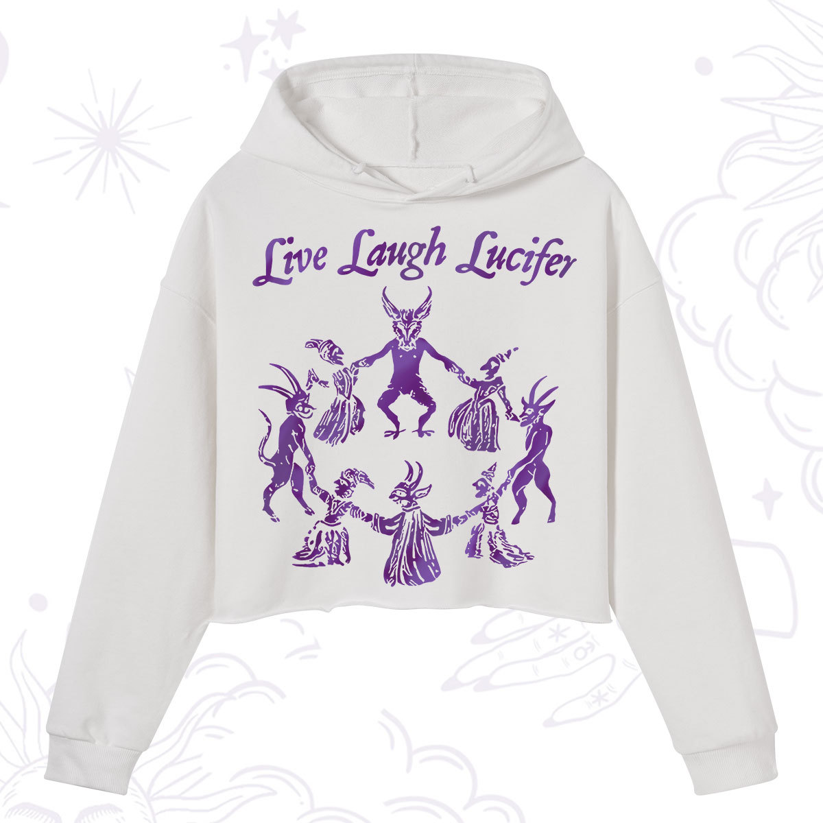 Purplehecate Live Laugh Lucifer Satanic Crop Hoodie
