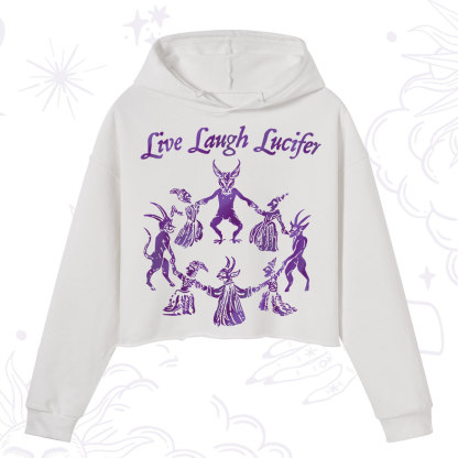 Purplehecate Live Laugh Lucifer Satanic Crop Hoodie