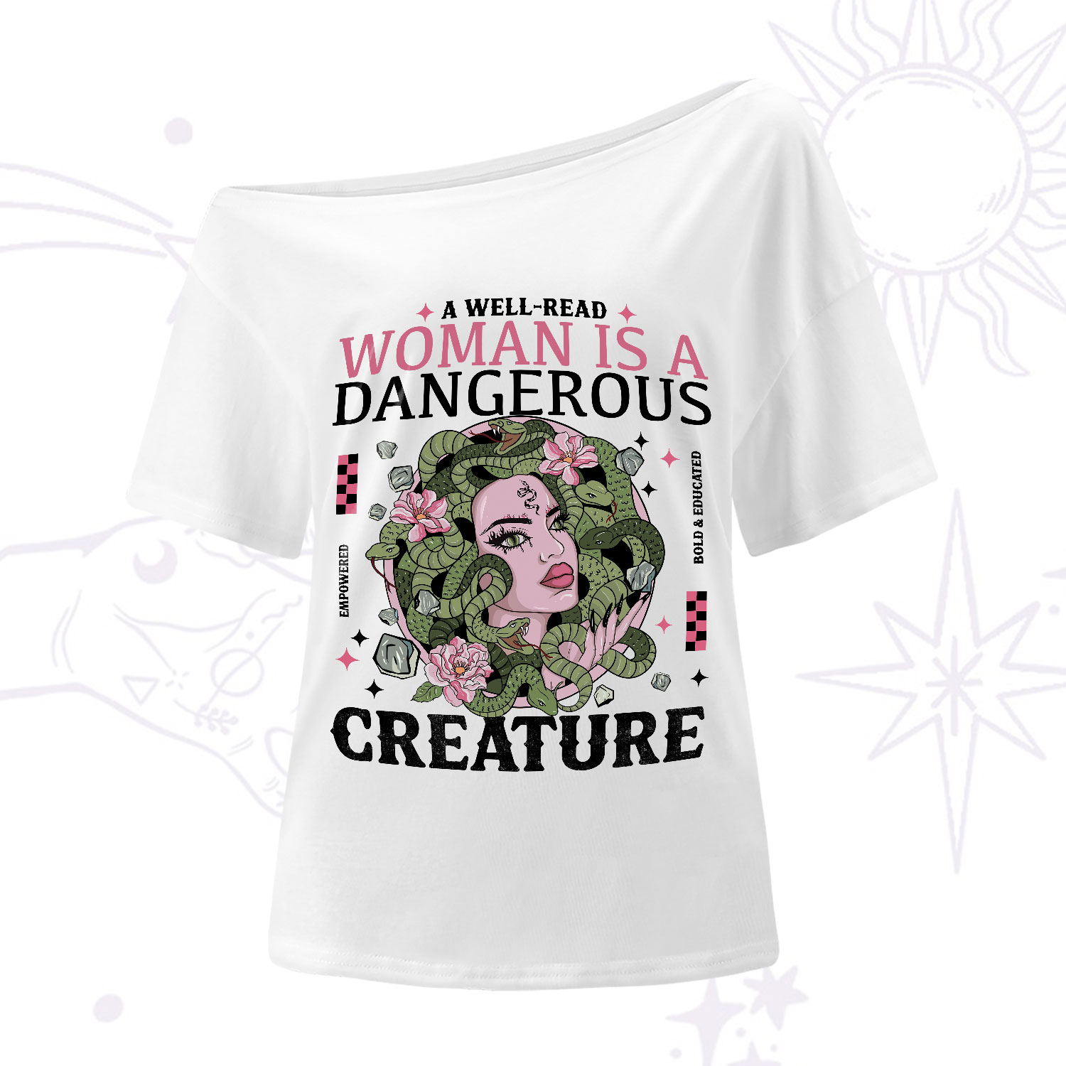 Purplehecate A Well Read Woman Is A Dangerous One-Shoulder T-Shirt