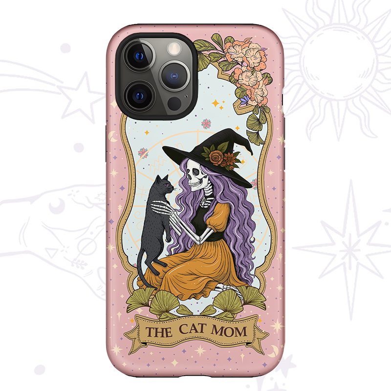Purplehecate The Skeleton Witch Cat Mom Ancient Mirror Phone Case