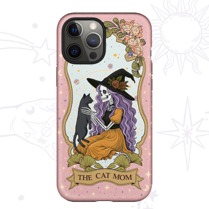 Purplehecate The Skeleton Witch Cat Mom Ancient Mirror Phone Case
