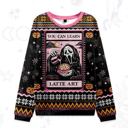 Purplehecate The You Can Learn Latte Art Ugly Halloween Sweatshirts