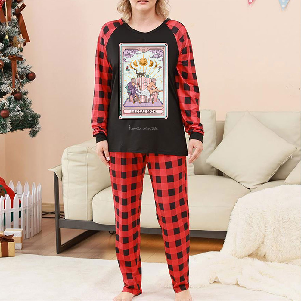 Purplehecate The Cat Mom Tarot Christmas Pajamas
