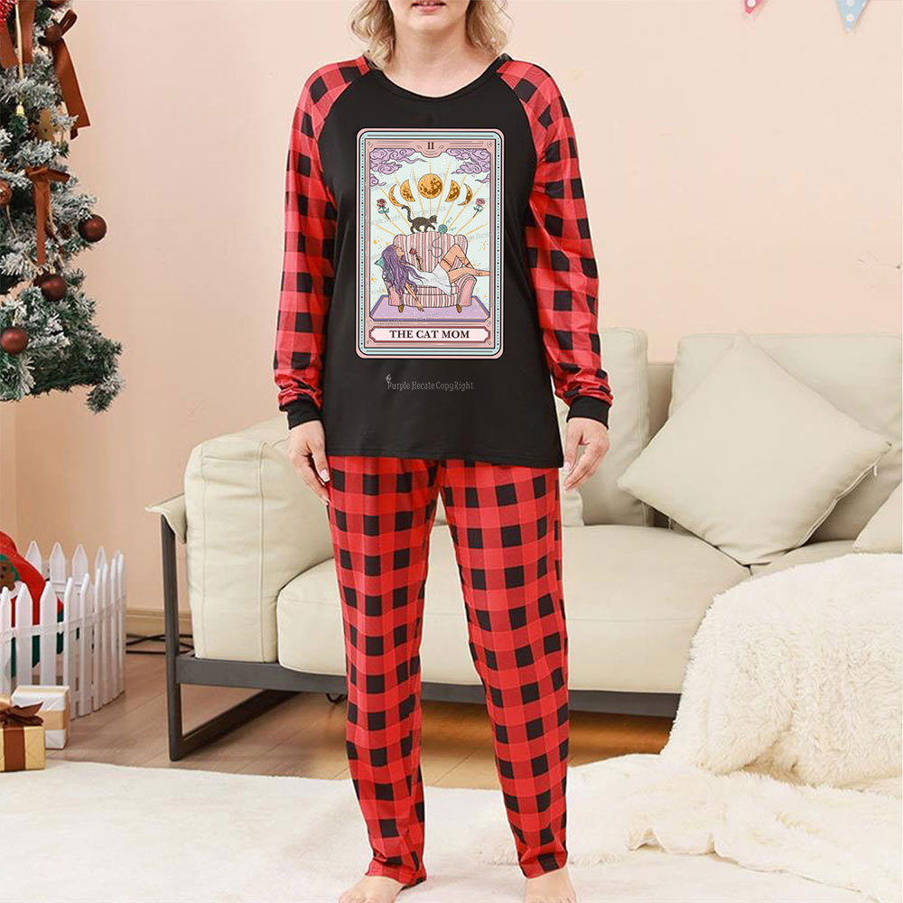Purplehecate The Cat Mom Tarot Christmas Pajamas