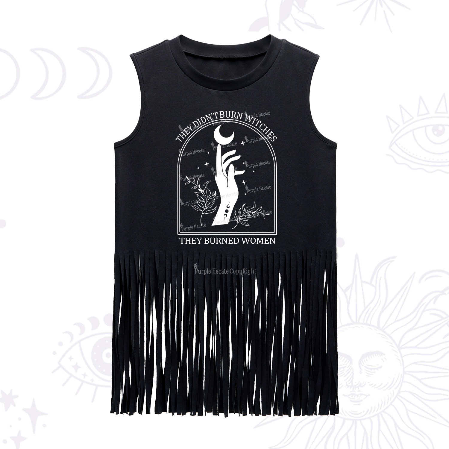 Purplehecate They Didn't Burn Witches They Burned Women Fringe Tank Top