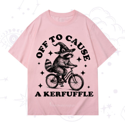 Purplehecate Off to Cause a Kerfuffle Raccoon T-Shirt