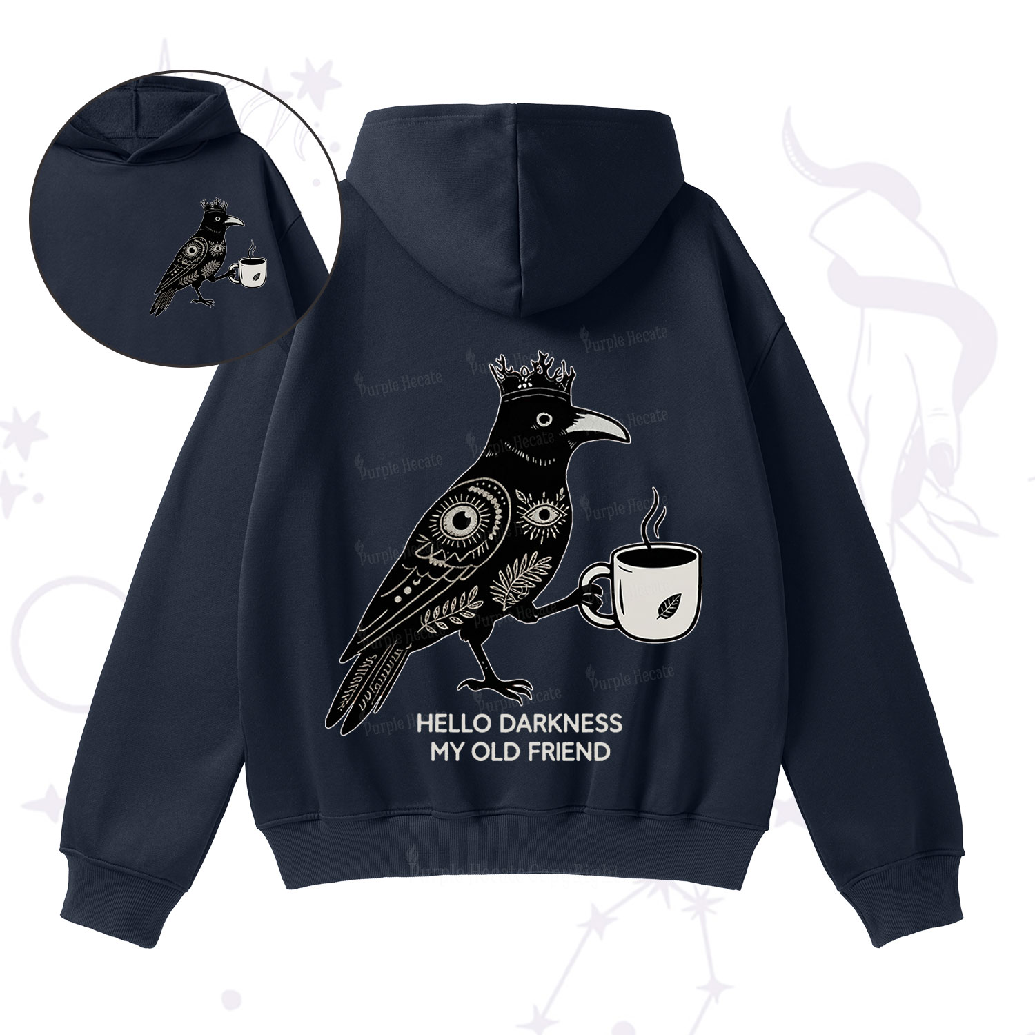 Purplehecate Hello Darkness My Old Friend Fleece Hoodie Suit