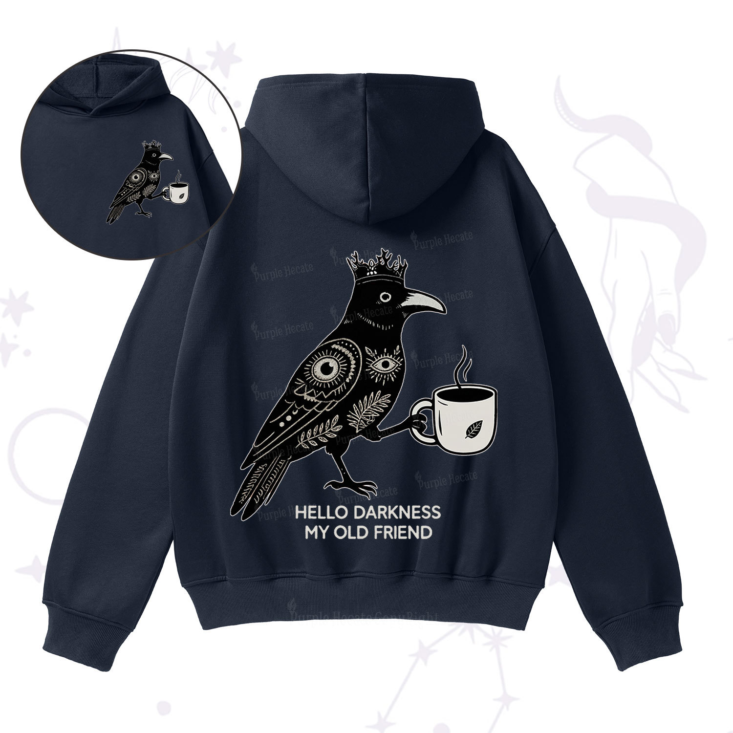 Purplehecate Hello Darkness My Old Friend Fleece Hoodie Suit
