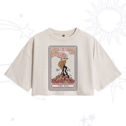 Purplehecate The Tea Food Tarot Washed Cropped T-Shirt