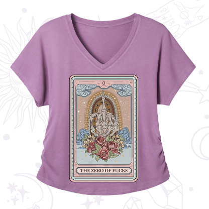 Purplehecate The Zero Of Fucks Tarot V-Neck T-Shirt