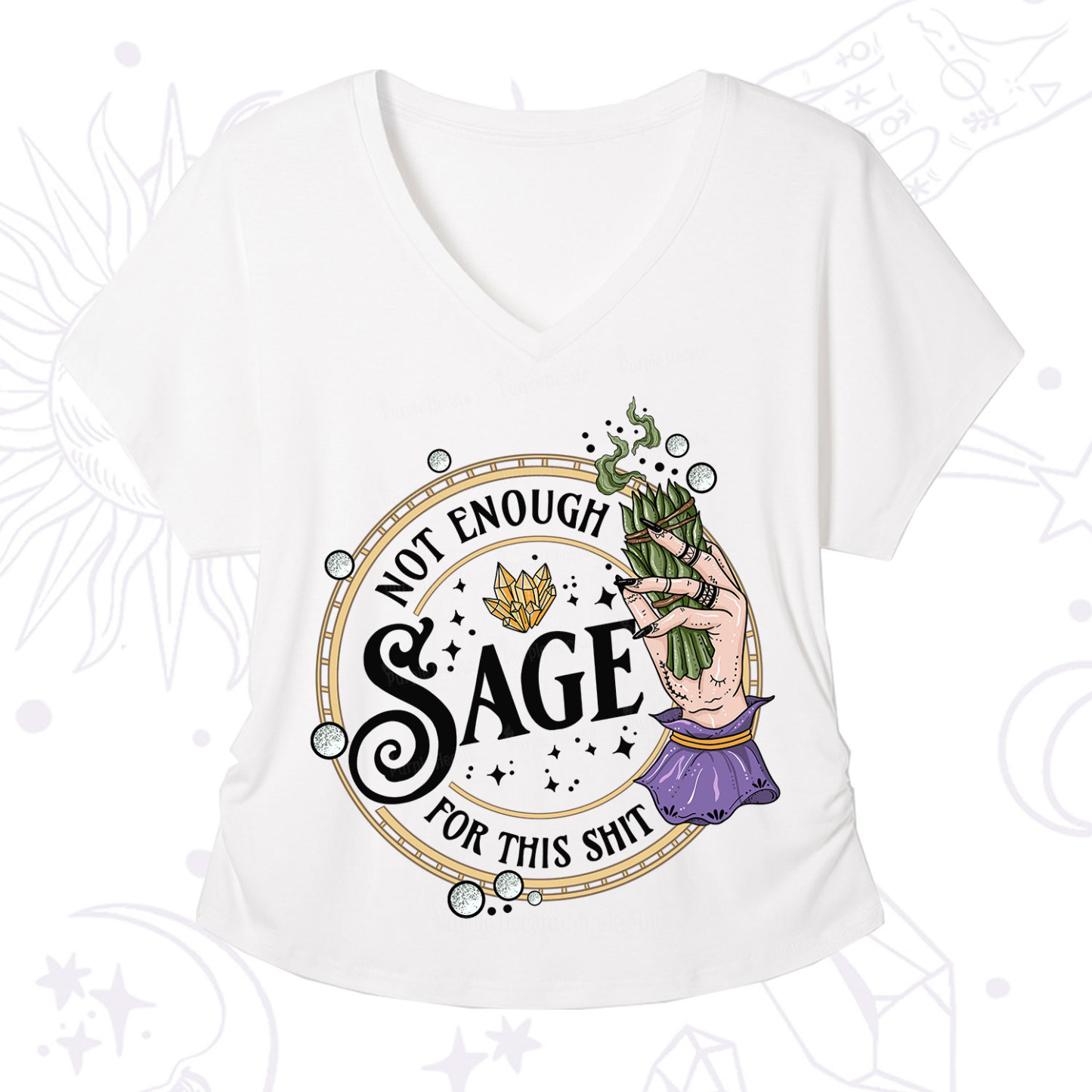 Purplehecate Not Enough Smudge for This Shit V-Neck T-Shirt