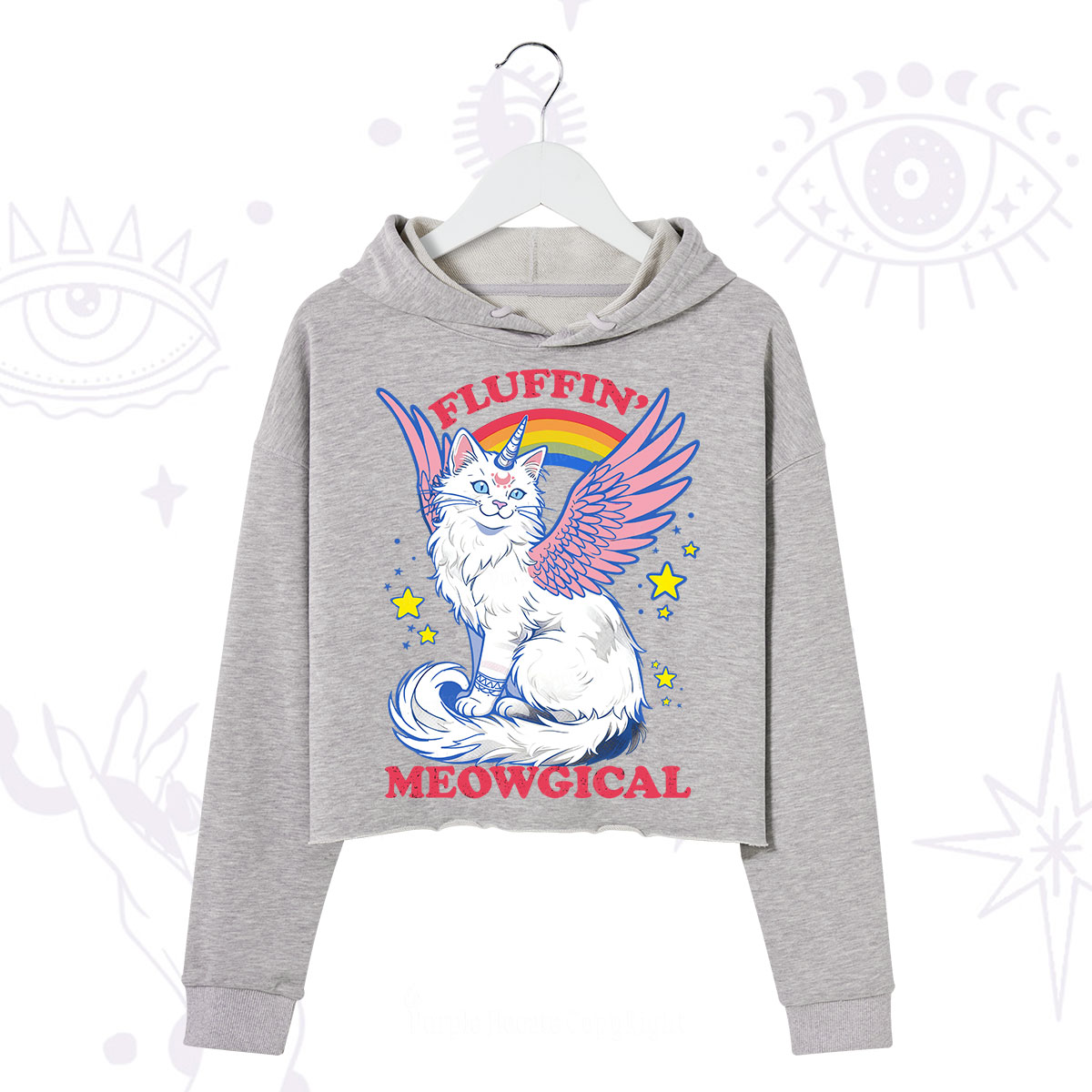 Purplehecate Fluffin Meowgical Crop Hoodie