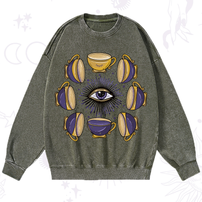 Purplehecate Moon Phase Coffee Lover Washed Sweatshirt