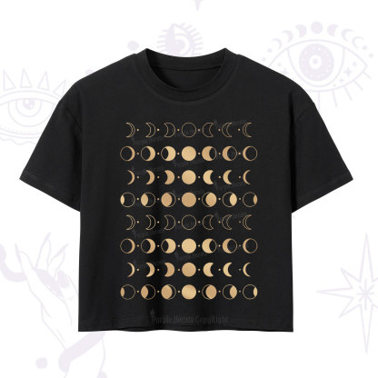 Purplehecate Phases Of Moon Crop T-Shirt