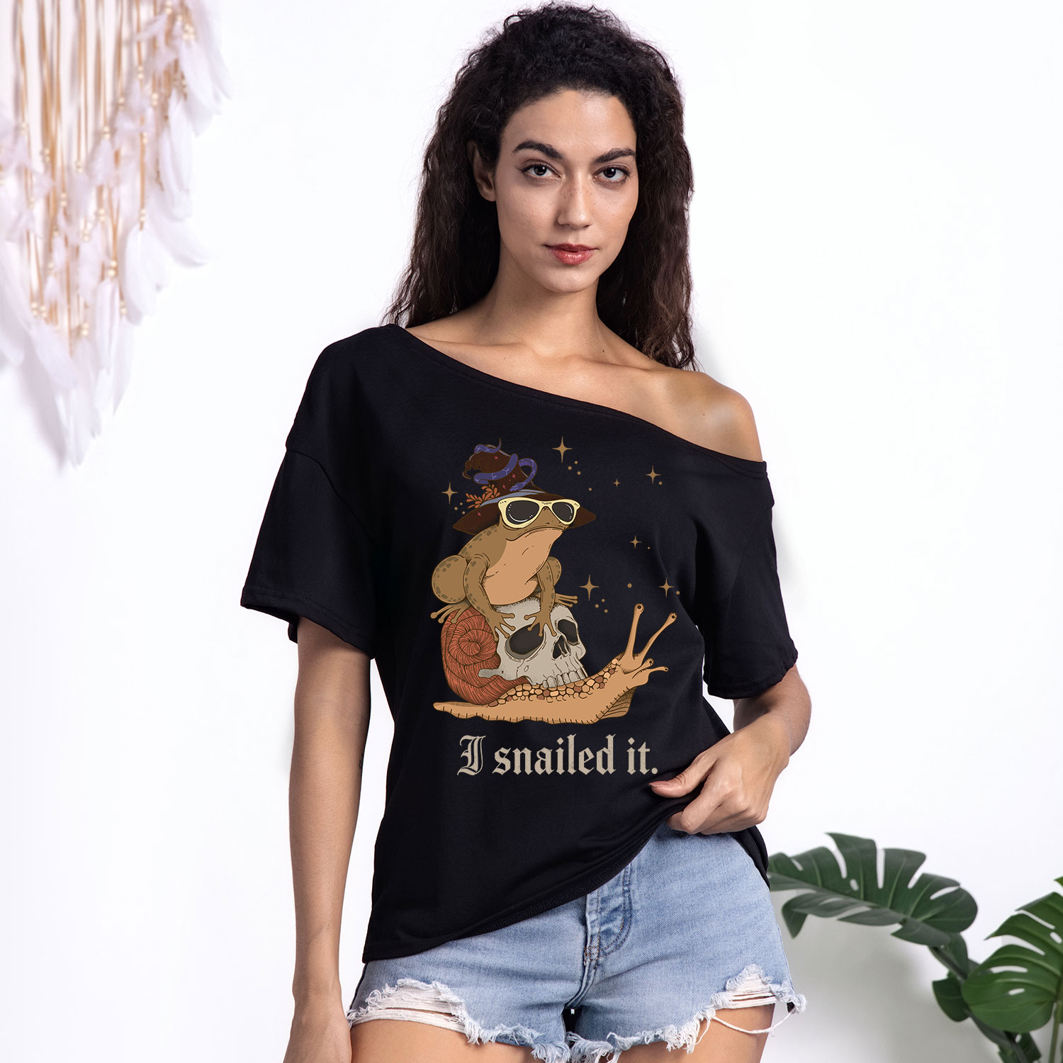 Purplehecate I Snailed It One Shoulder T-Shirt