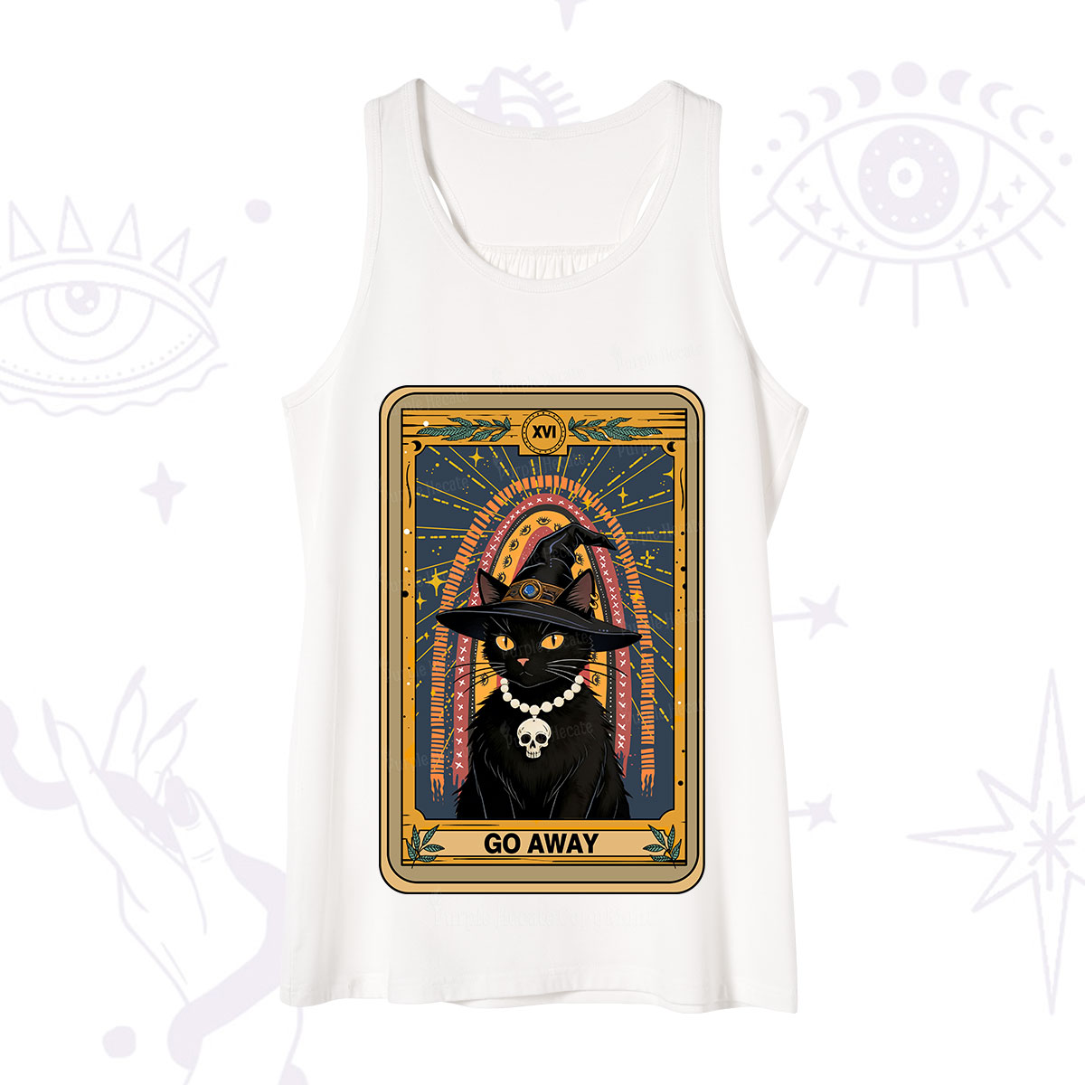 Purplehecate The Go Away Cat Tarot Tank