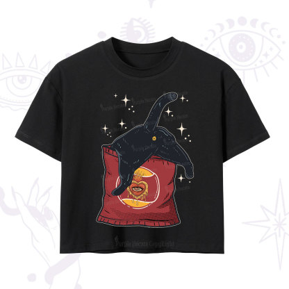 Purplehecate Curious Witch Cat Crop T-Shirt